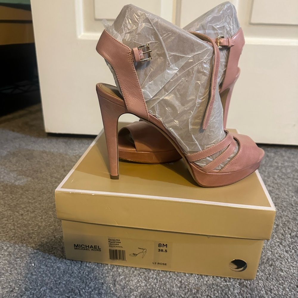 Slightly Worn. Women's Pink Michael Kors Pink High Heels size 8